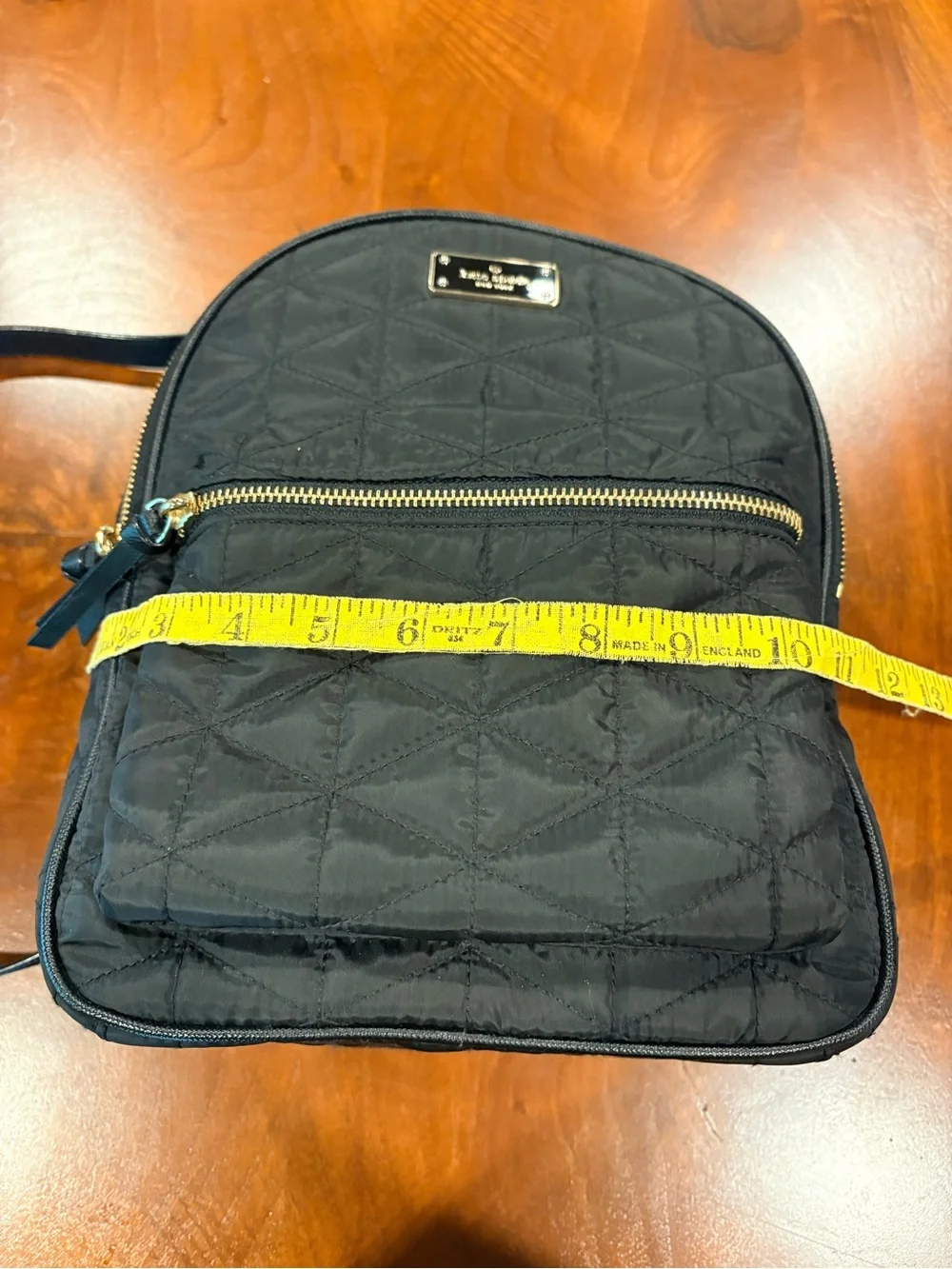 kate spade Black Quilted Med. Backpack, great condition